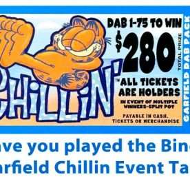 played the bingo garfield chillin event tab