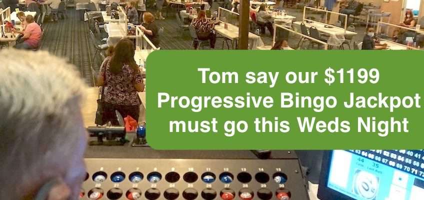 progressive bingo jackpot - weds, sept 2, 2020