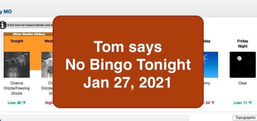 no bingo jan 27, 2021