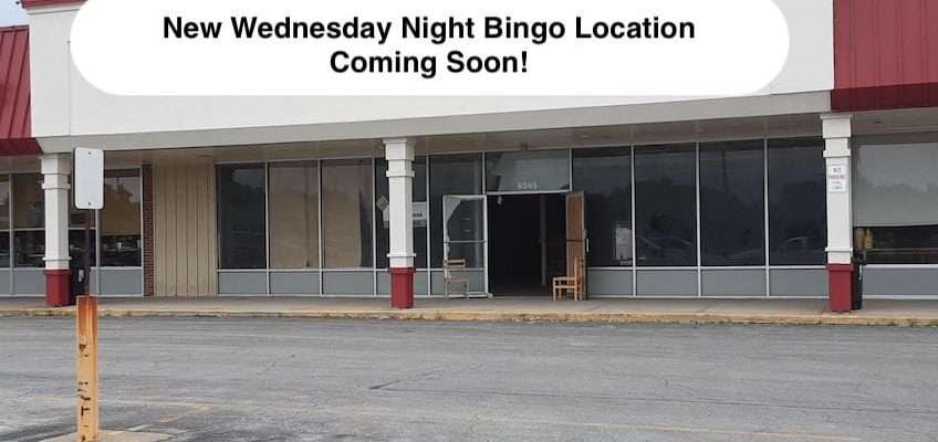 new weds night bingo location sept. 2021