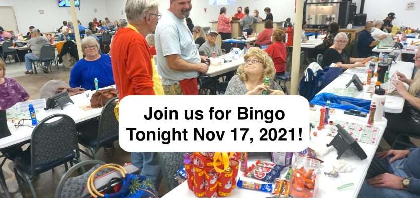 Bingo tonight Nov 17 2021 - pictures